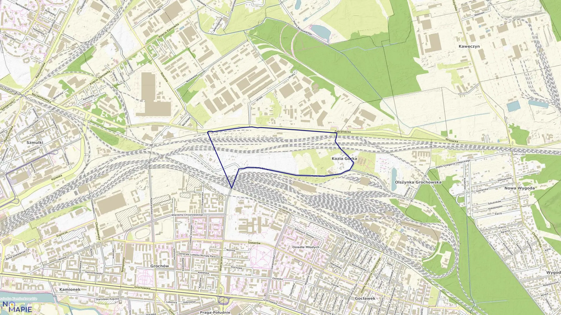 Mapa obrębu 3-03-02 w mieście Warszawa