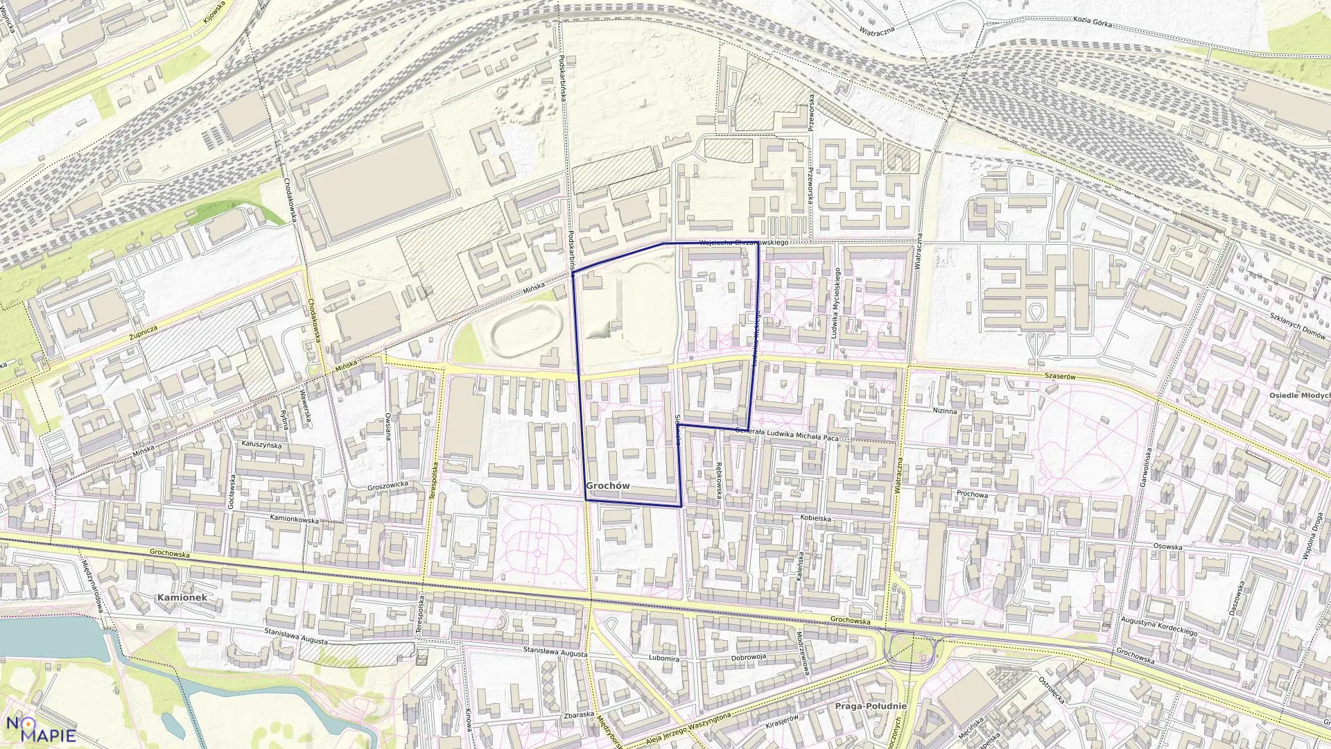 Mapa obrębu 3-04-01 w mieście Warszawa