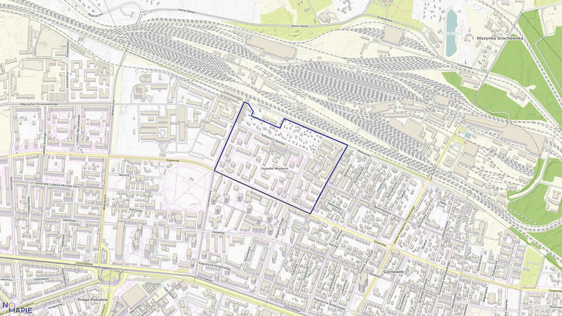 Mapa obrębu 3-04-04 w mieście Warszawa