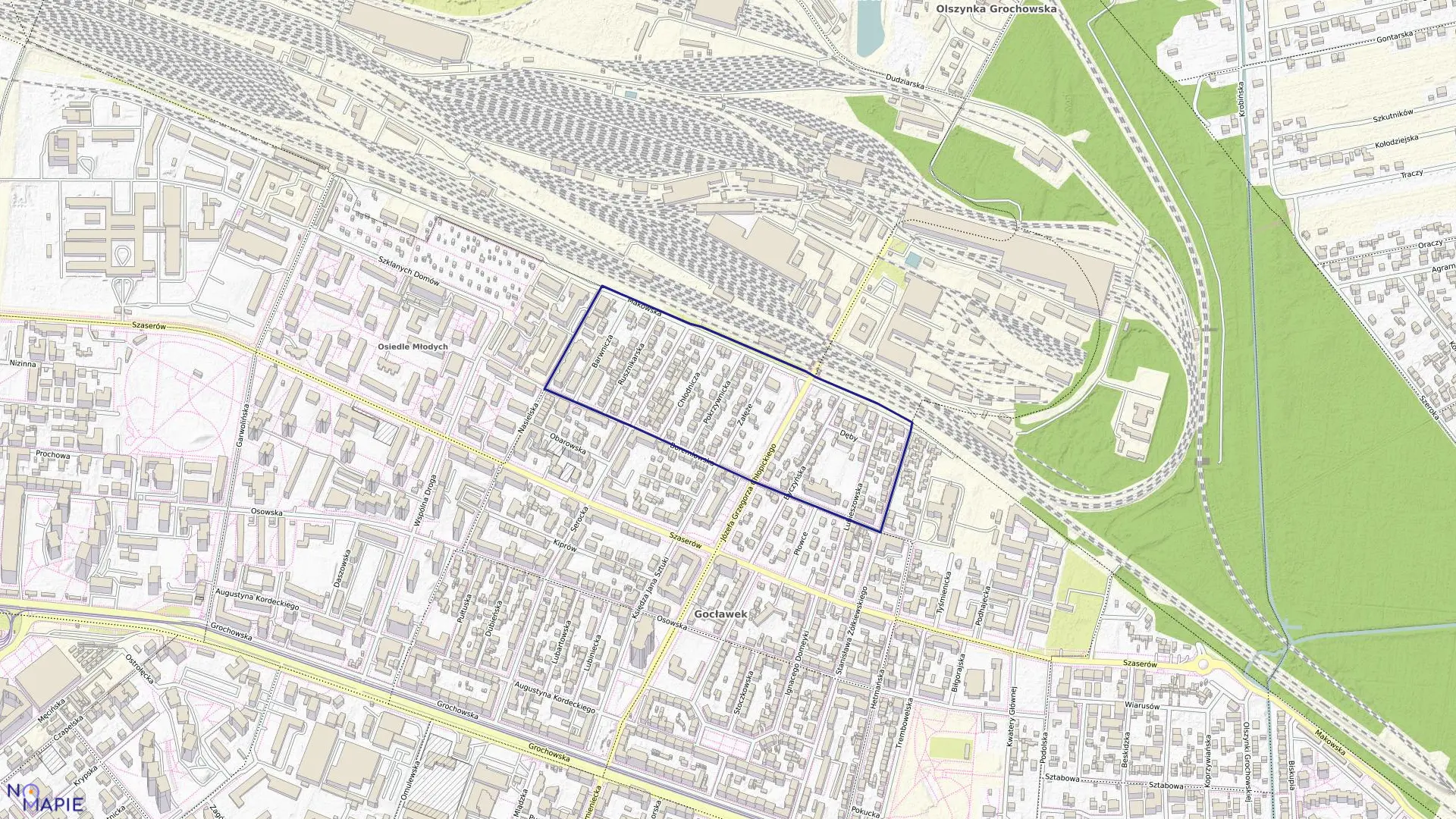 Mapa obrębu 3-04-05 w mieście Warszawa