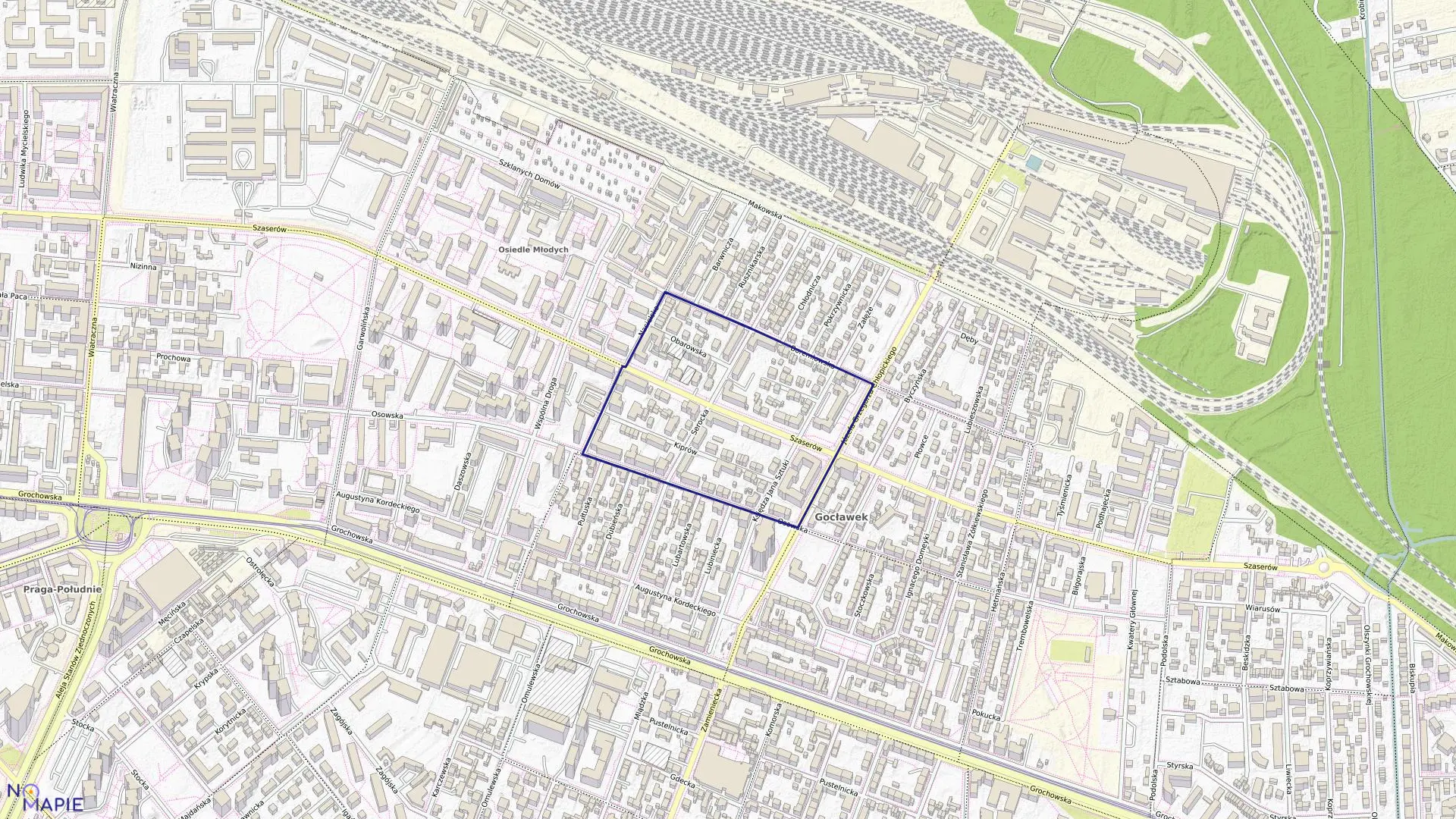 Mapa obrębu 3-04-09 w mieście Warszawa