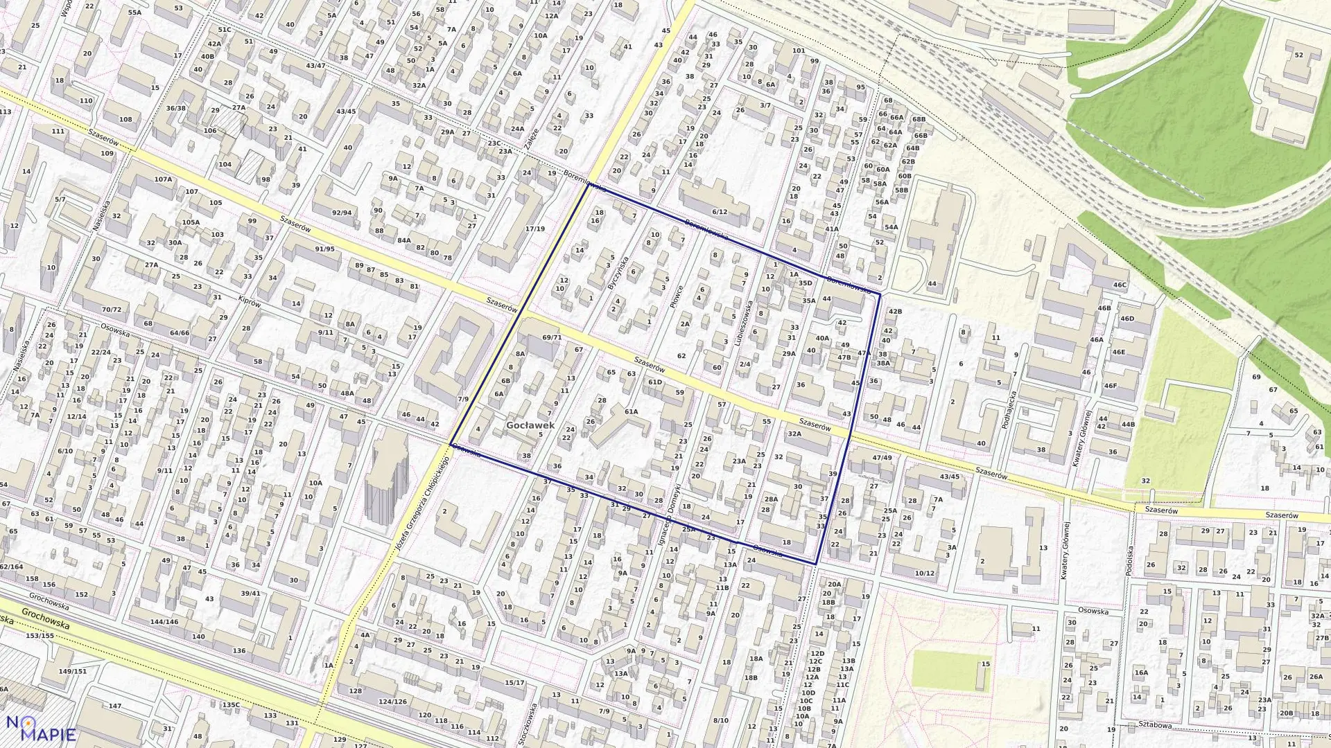 Mapa obrębu 3-04-10 w mieście Warszawa