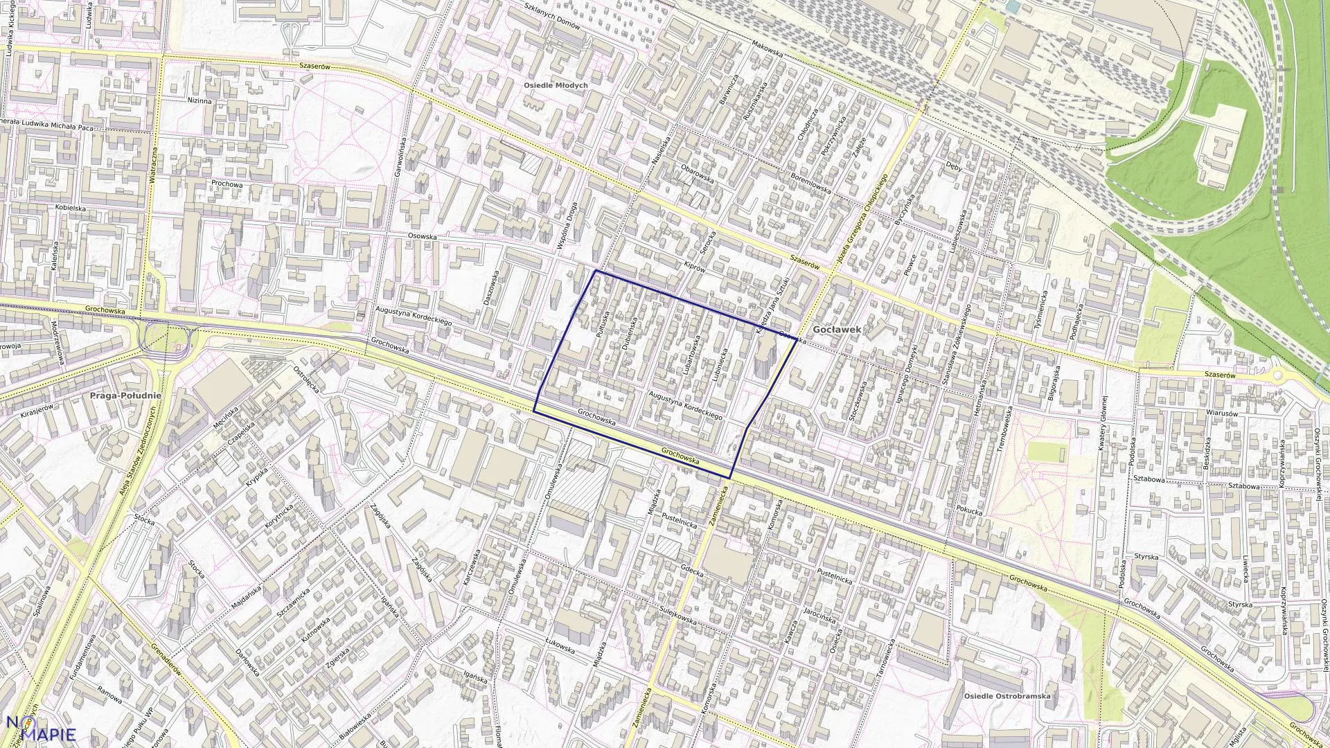 Mapa obrębu 3-04-12 w mieście Warszawa