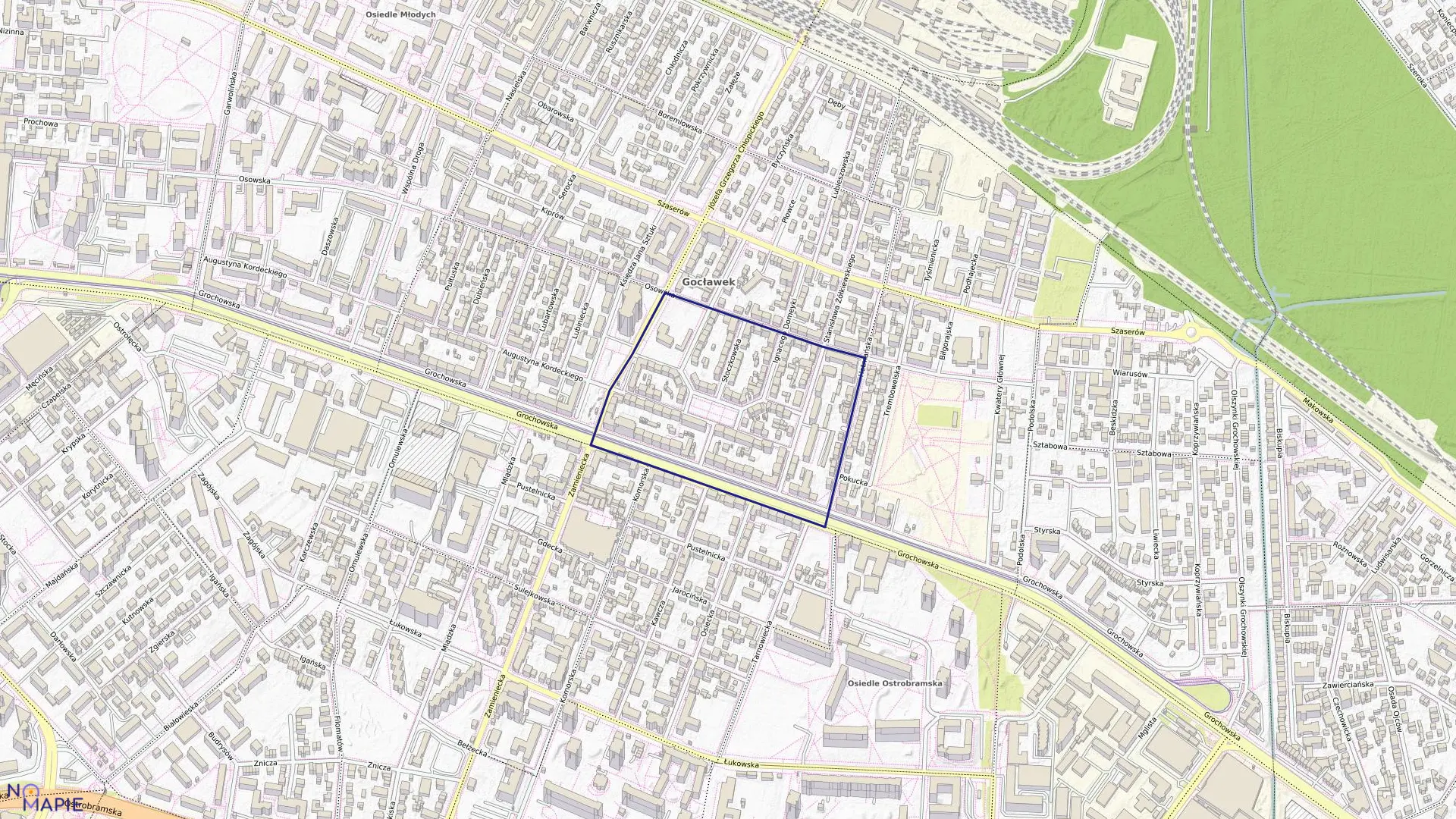 Mapa obrębu 3-04-13 w mieście Warszawa