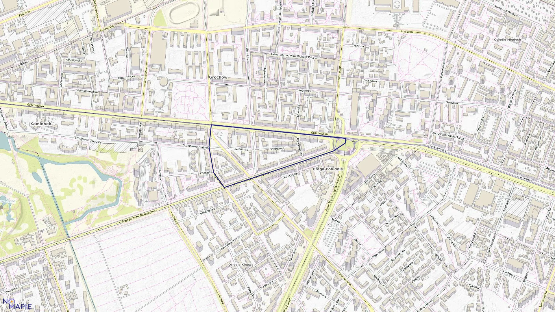 Mapa obrębu 3-05-01 w mieście Warszawa