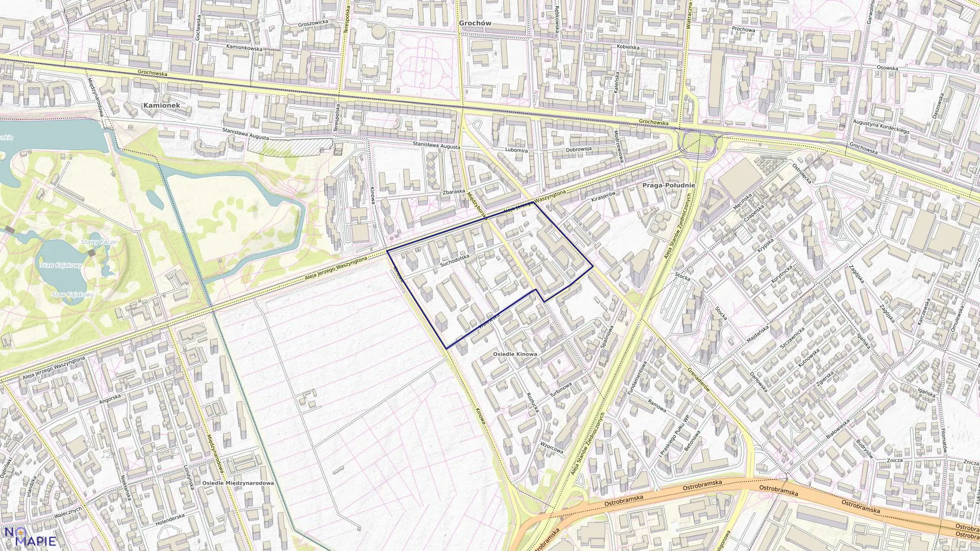 Mapa obrębu 3-05-02 w mieście Warszawa