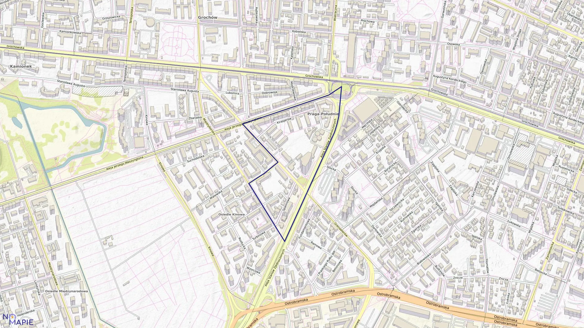 Mapa obrębu 3-05-03 w mieście Warszawa