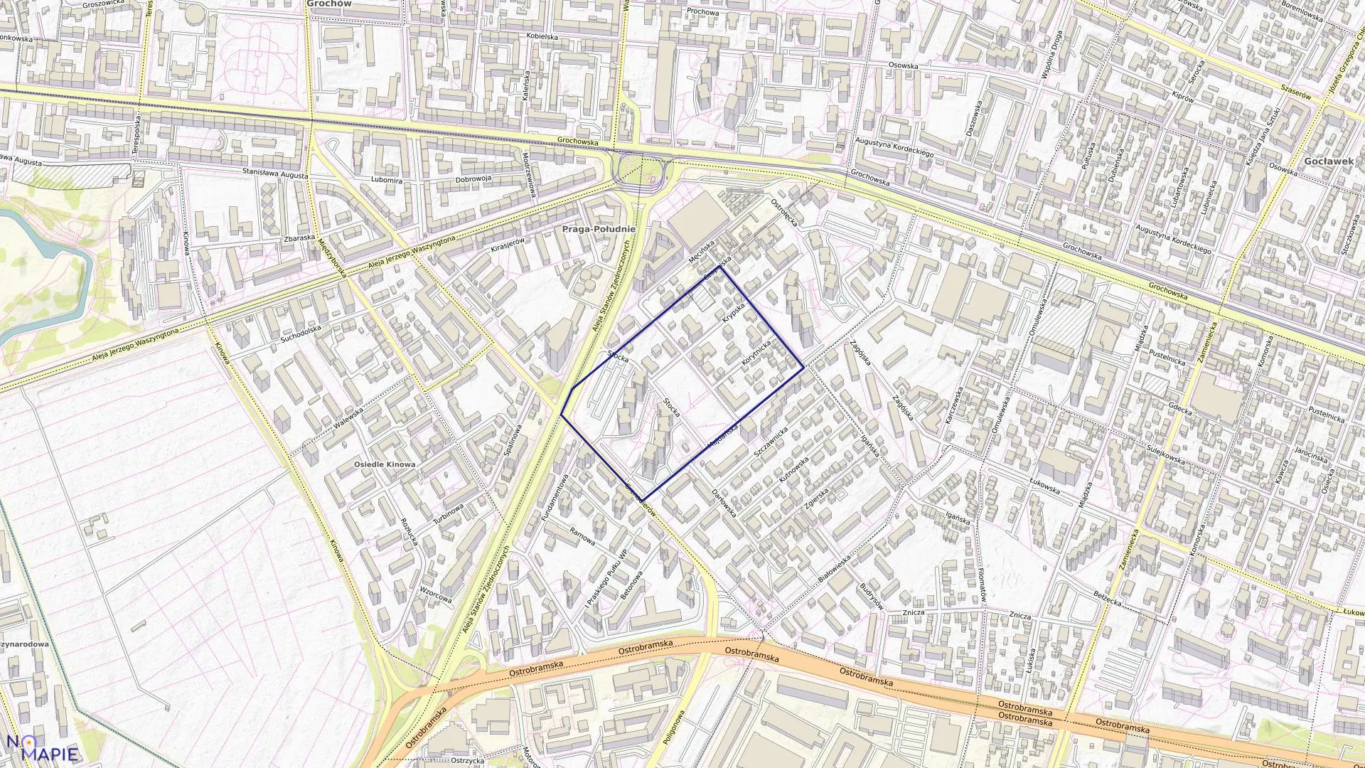 Mapa obrębu 3-05-06 w mieście Warszawa