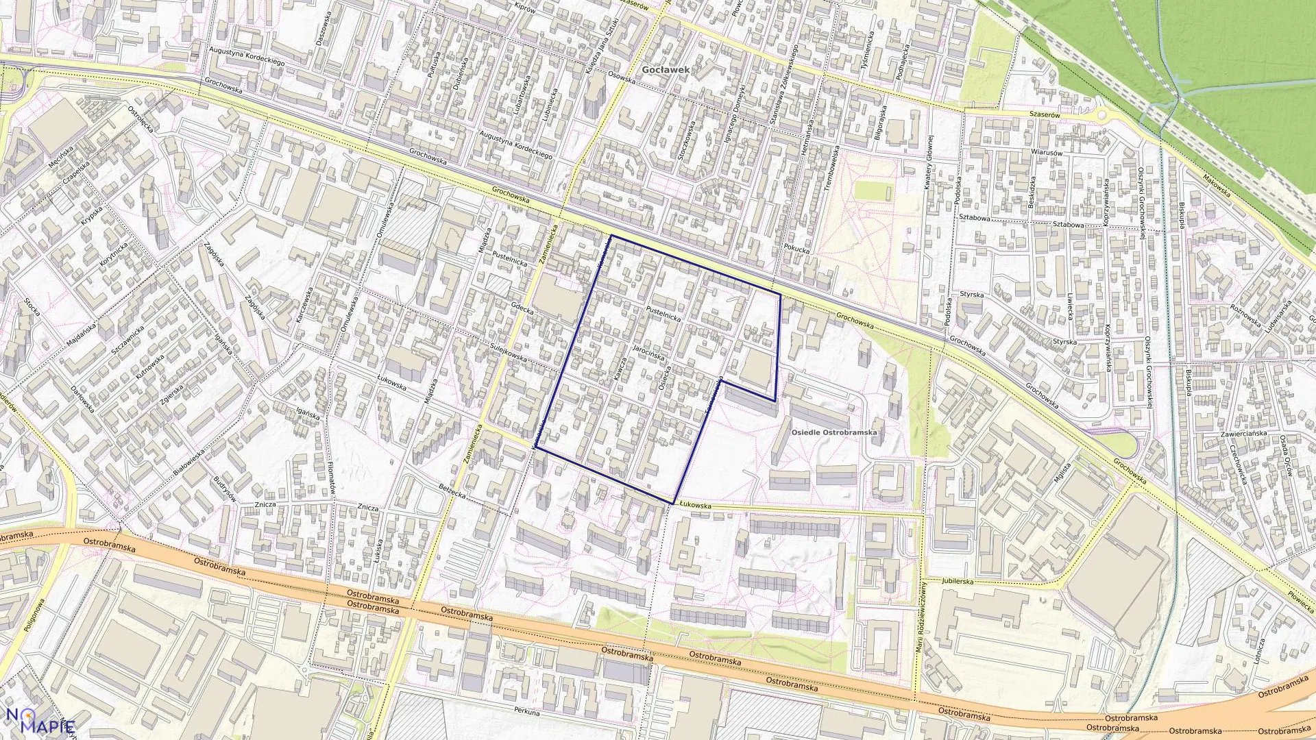 Mapa obrębu 3-05-09 w mieście Warszawa