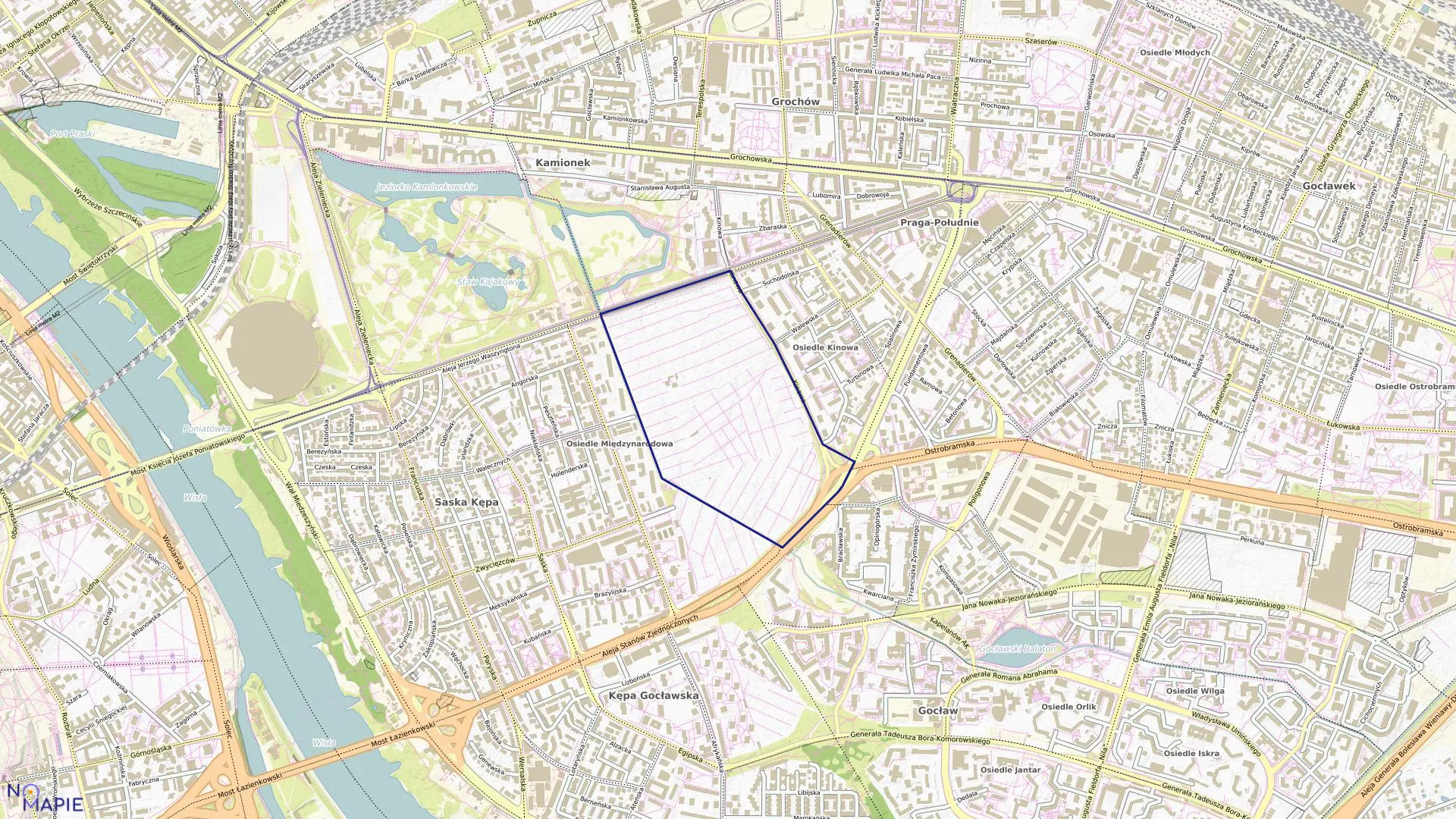 Mapa obrębu 3-05-10 w mieście Warszawa