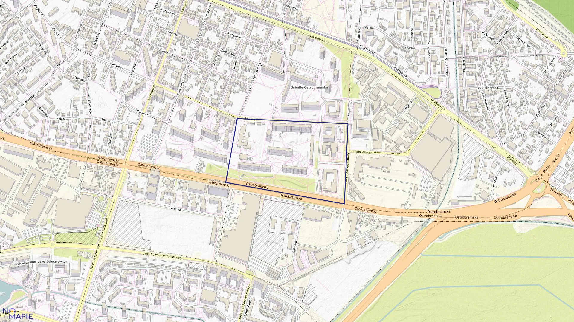 Mapa obrębu 3-05-18 w mieście Warszawa