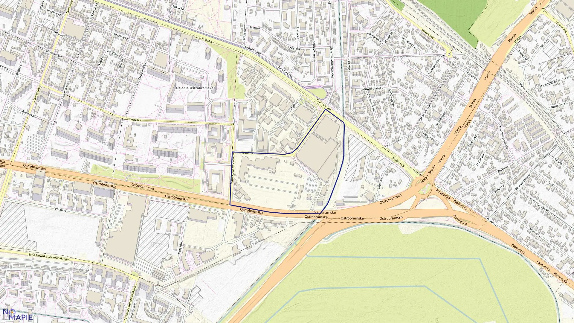 Mapa obrębu 3-05-19 w mieście Warszawa