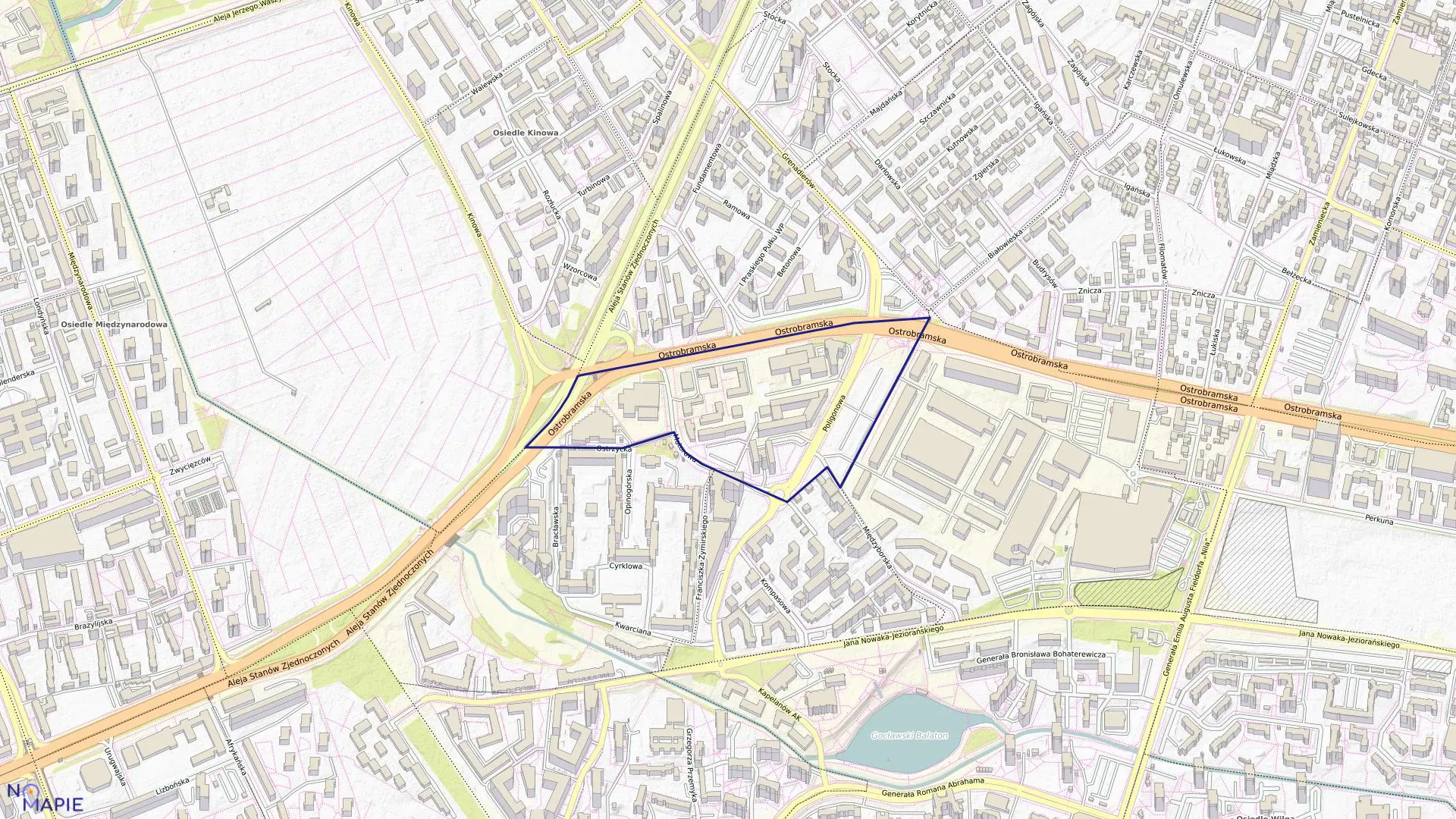 Mapa obrębu 3-05-20 w mieście Warszawa