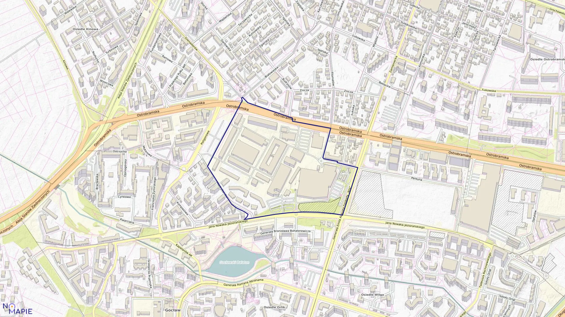 Mapa obrębu 3-05-21 w mieście Warszawa