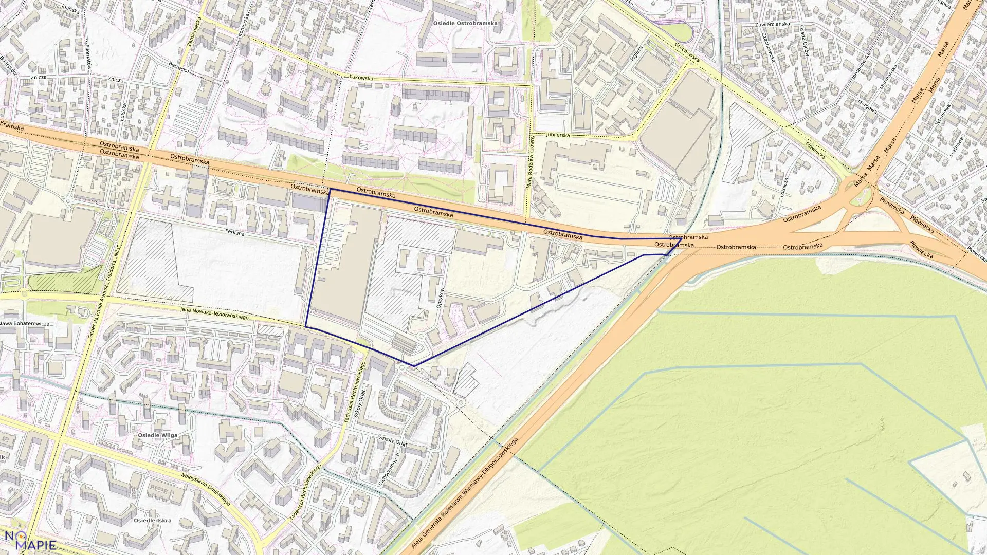 Mapa obrębu 3-05-24 w mieście Warszawa