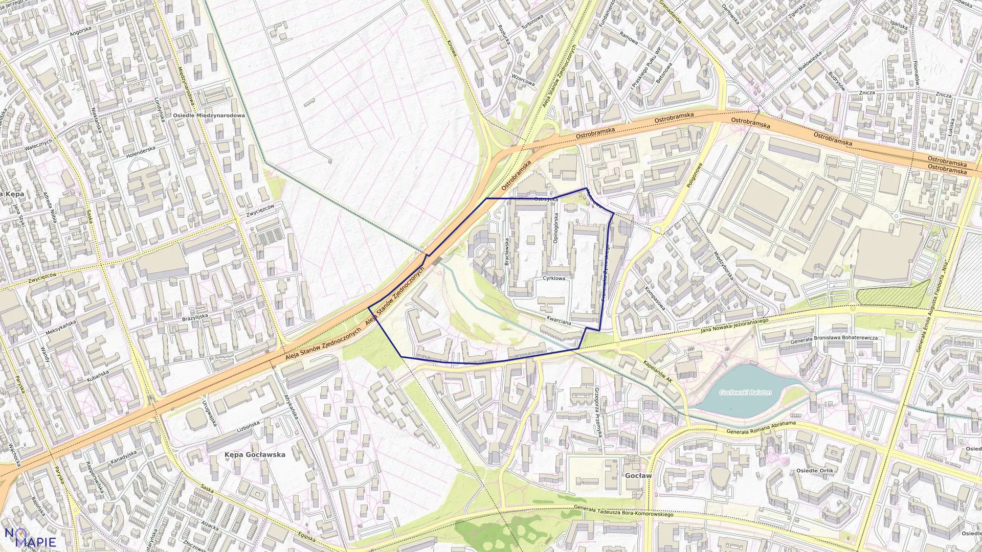 Mapa obrębu 3-05-25 w mieście Warszawa