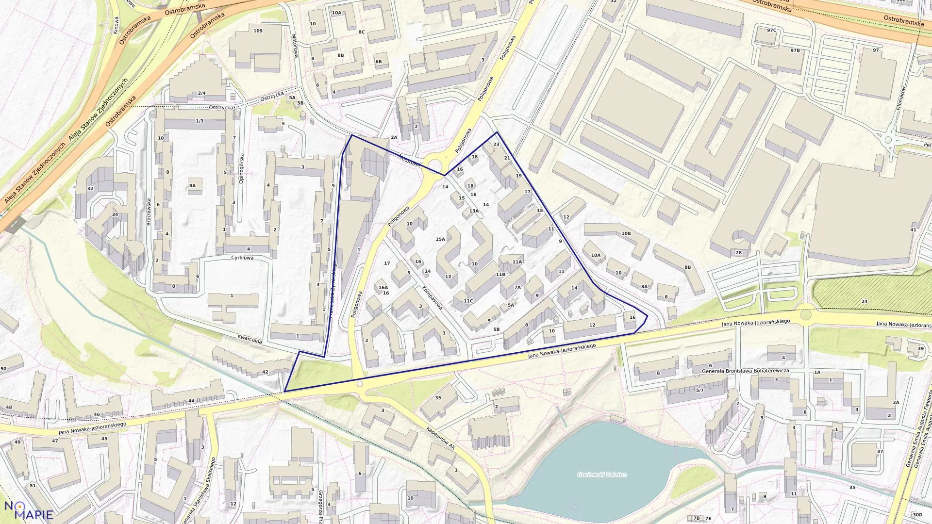 Mapa obrębu 3-05-26 w mieście Warszawa