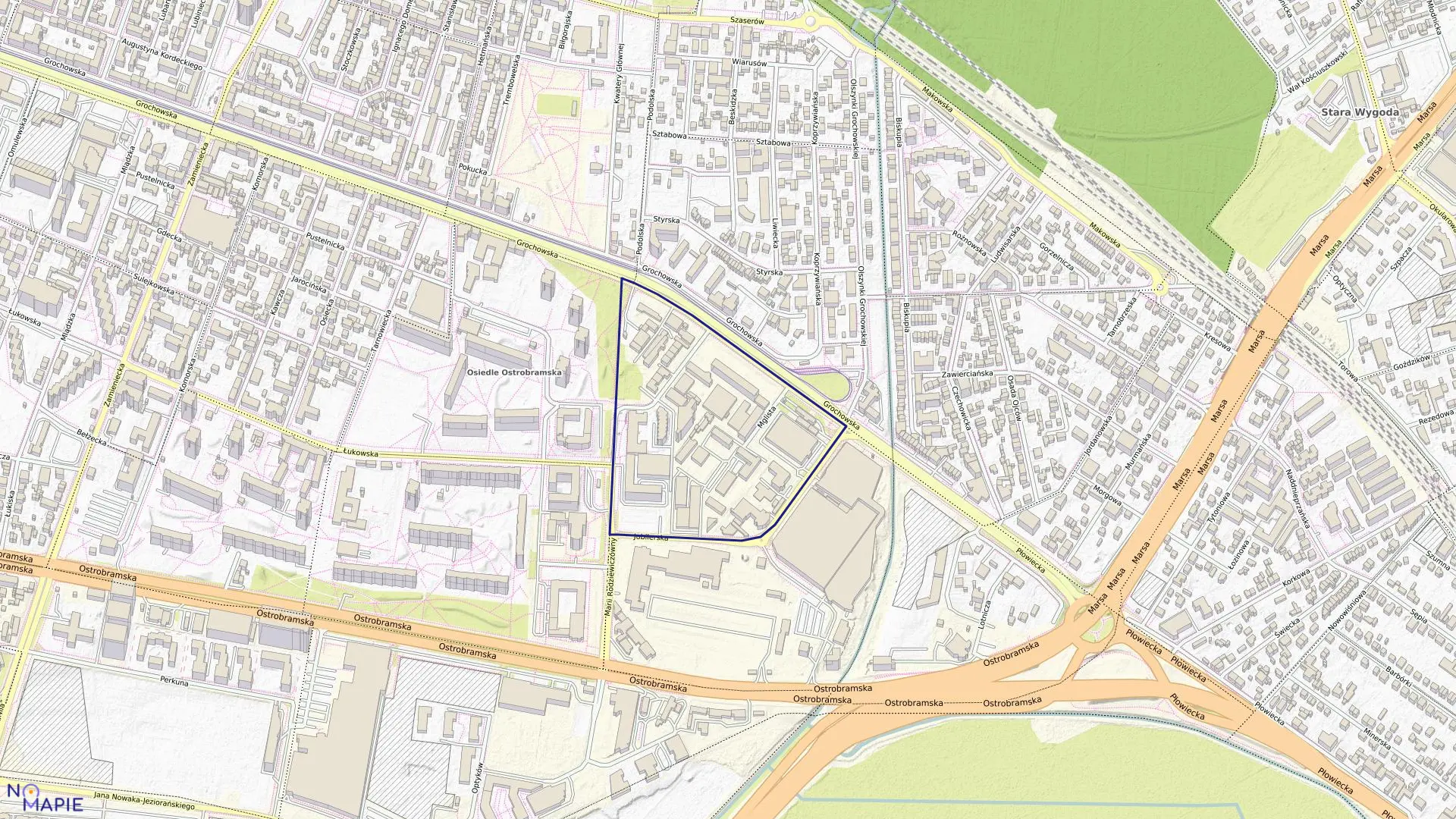 Mapa obrębu 3-05-29 w mieście Warszawa