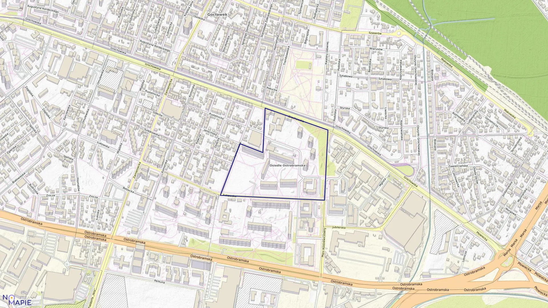 Mapa obrębu 3-05-30 w mieście Warszawa