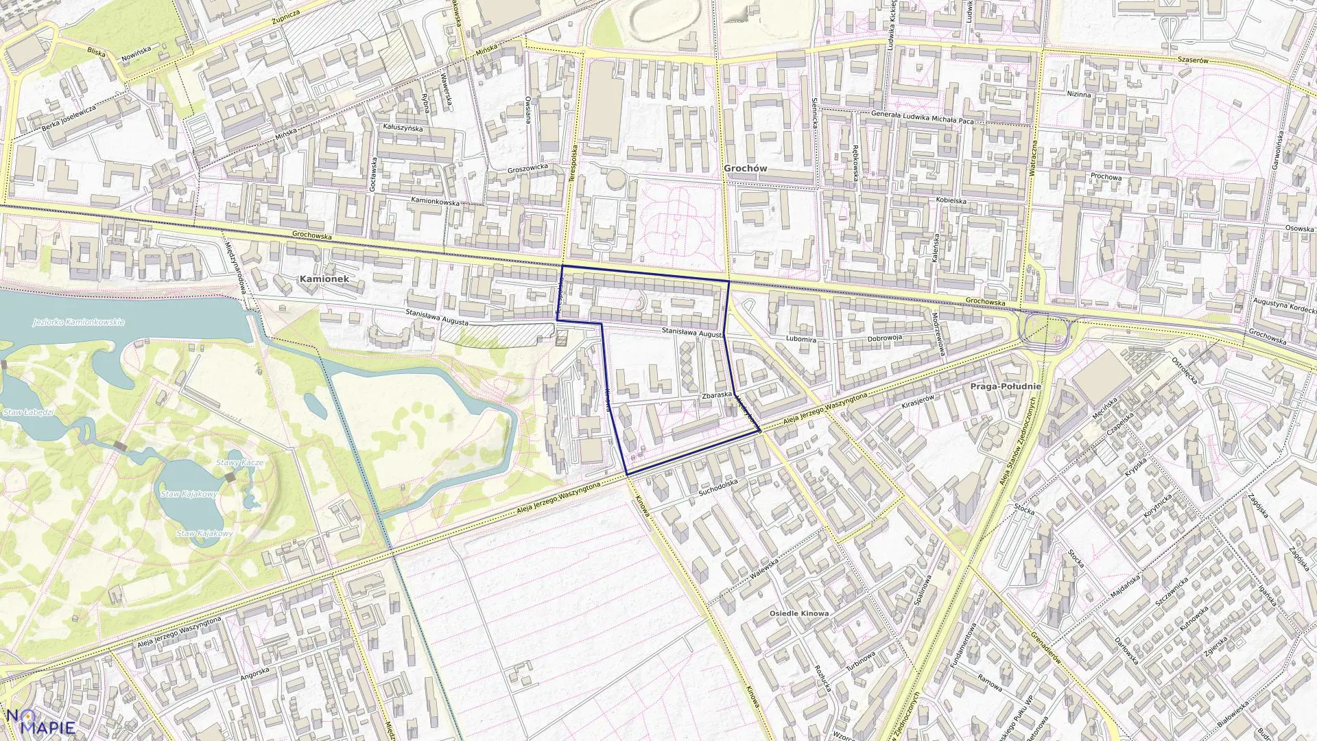 Mapa obrębu 3-05-32 w mieście Warszawa