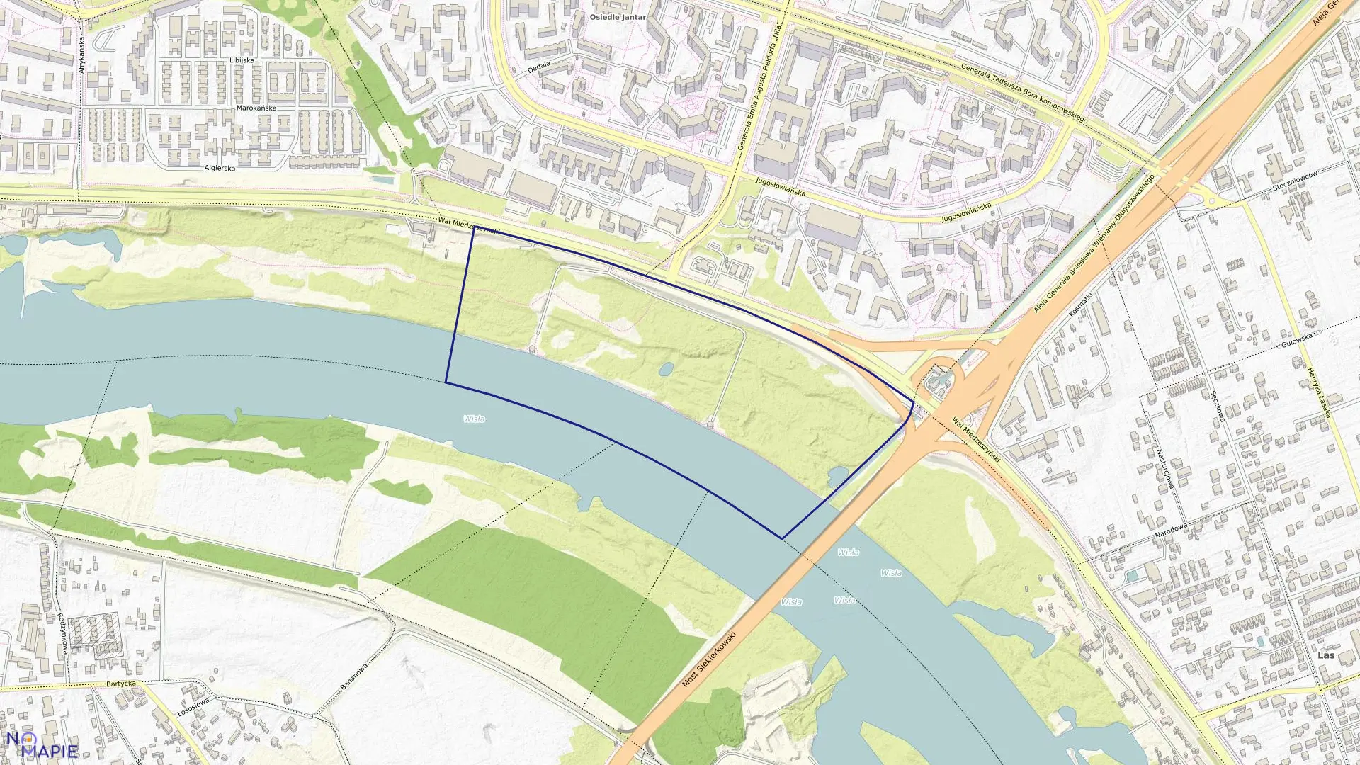 Mapa obrębu 3-06-02 w mieście Warszawa