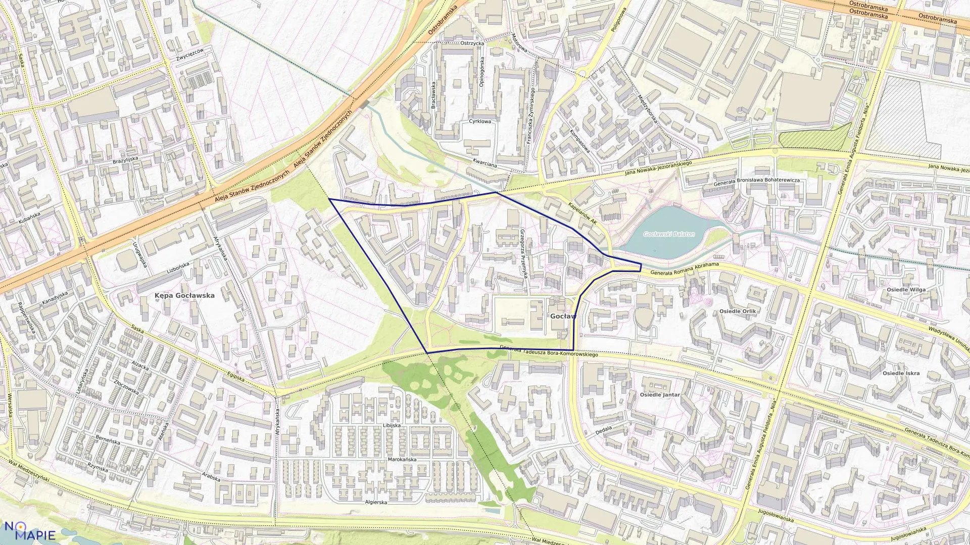 Mapa obrębu 3-06-04 w mieście Warszawa