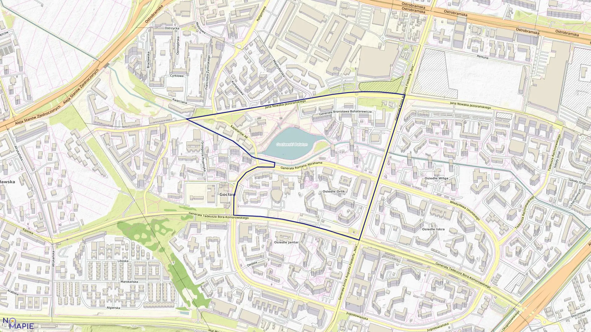 Mapa obrębu 3-06-05 w mieście Warszawa