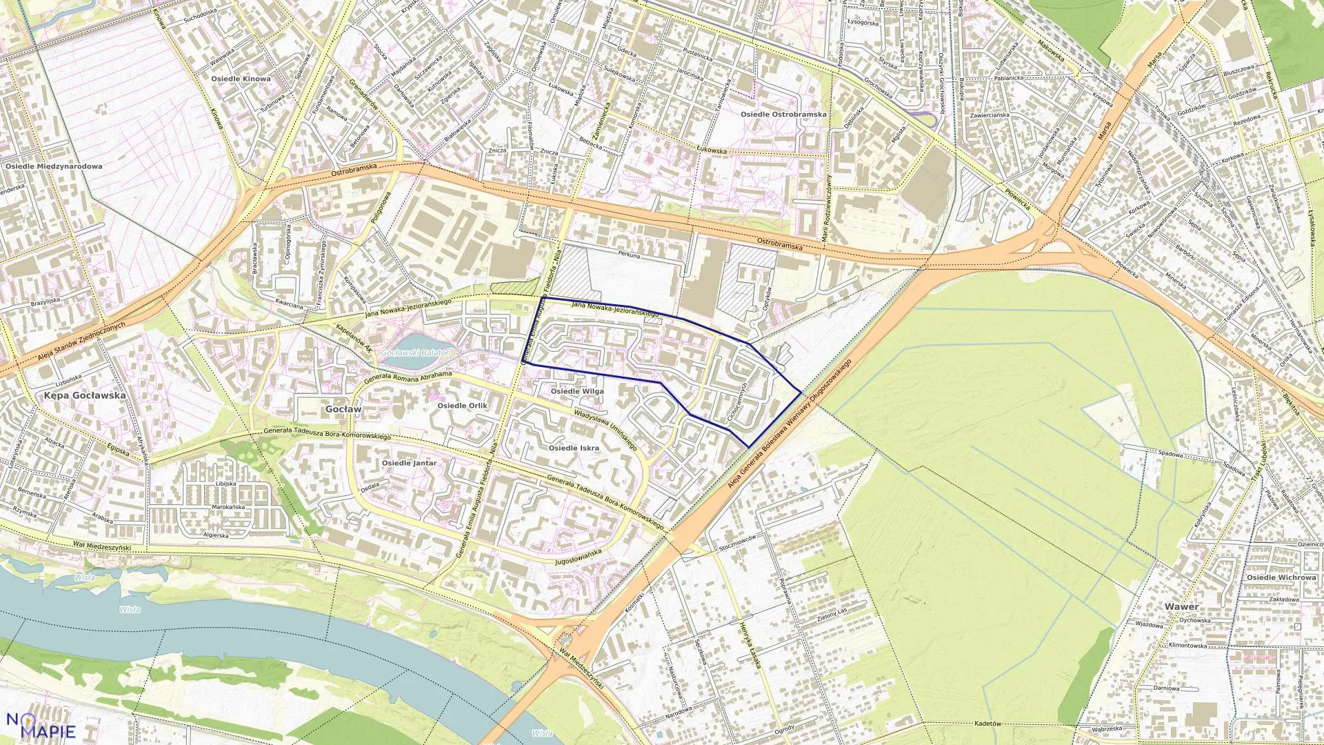 Mapa obrębu 3-06-07 w mieście Warszawa