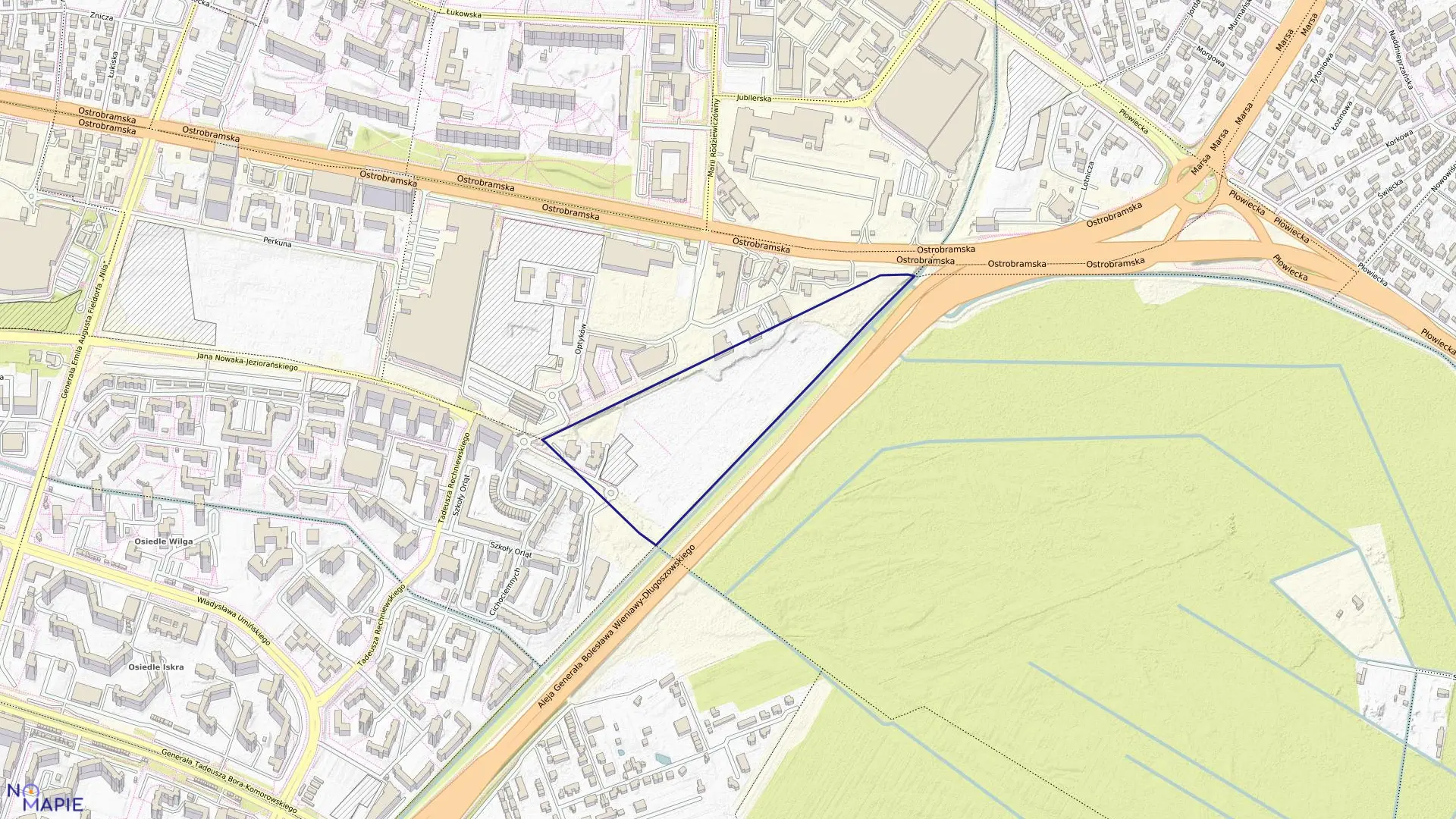 Mapa obrębu 3-06-08 w mieście Warszawa