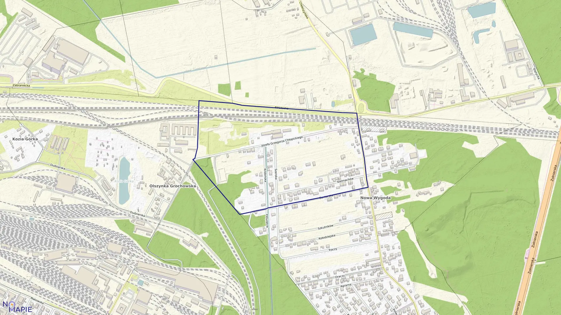 Mapa obrębu 3-07-02 w mieście Warszawa