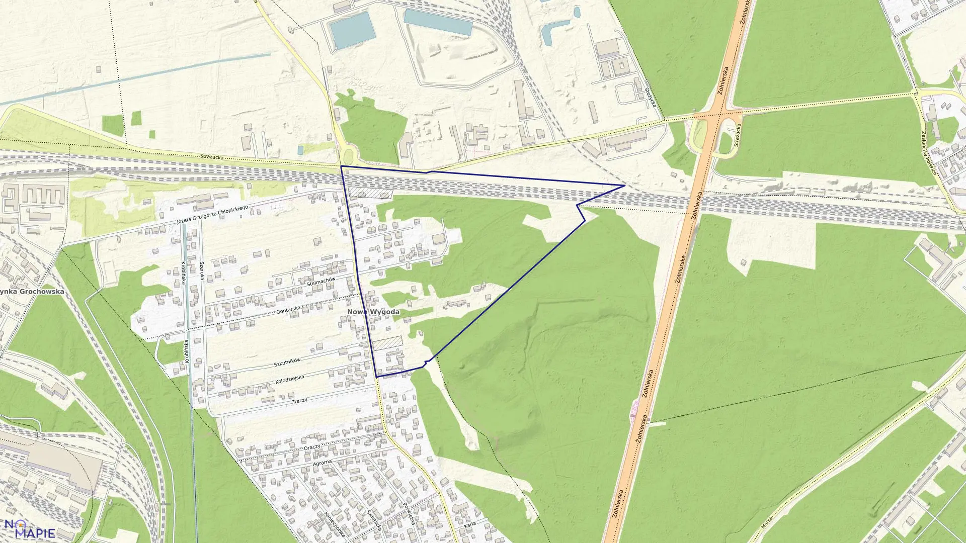 Mapa obrębu 3-07-03 w mieście Warszawa