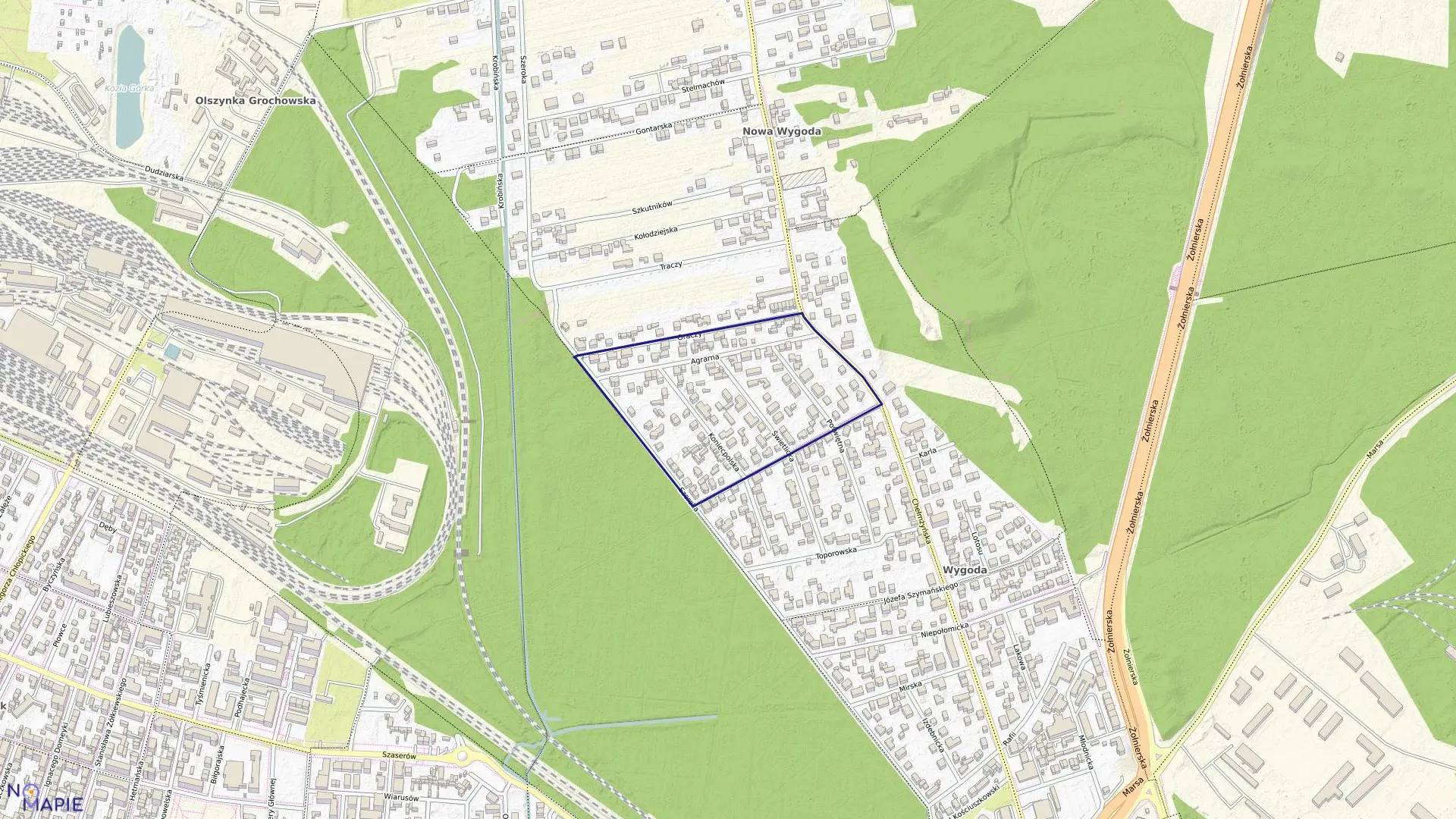 Mapa obrębu 3-07-06 w mieście Warszawa