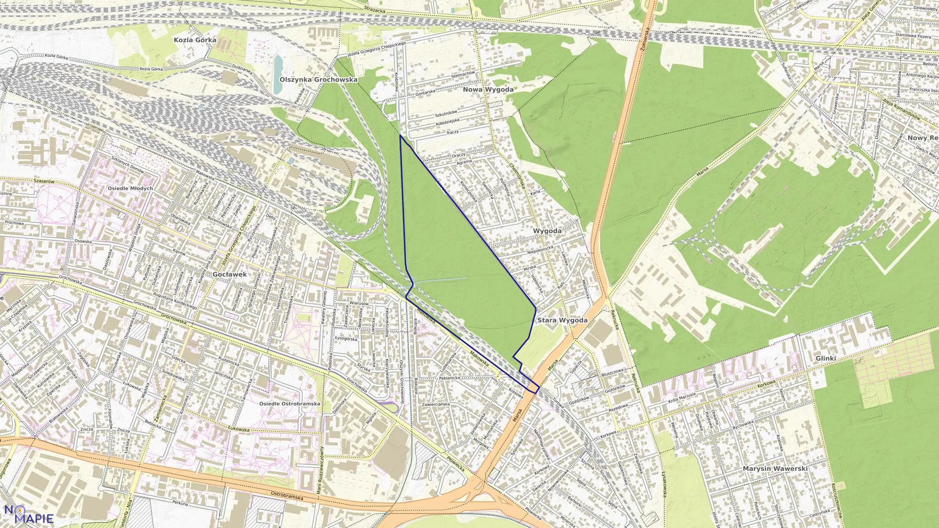 Mapa obrębu 3-07-08 w mieście Warszawa