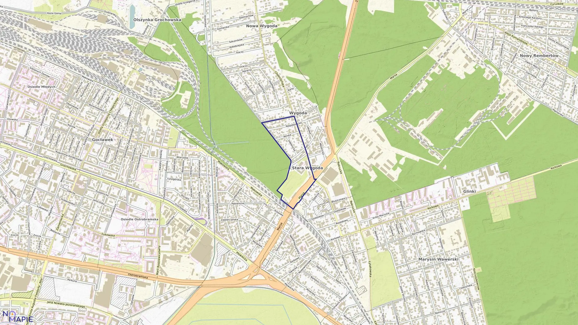 Mapa obrębu 3-07-09 w mieście Warszawa