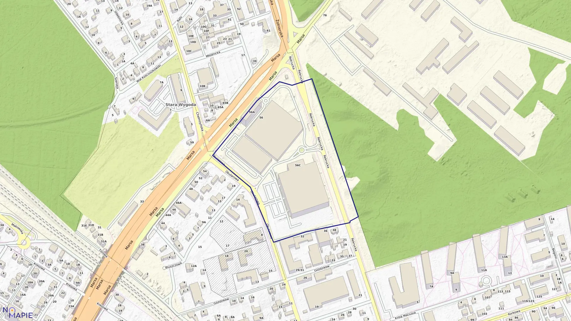 Mapa obrębu 3-07-11 w mieście Warszawa