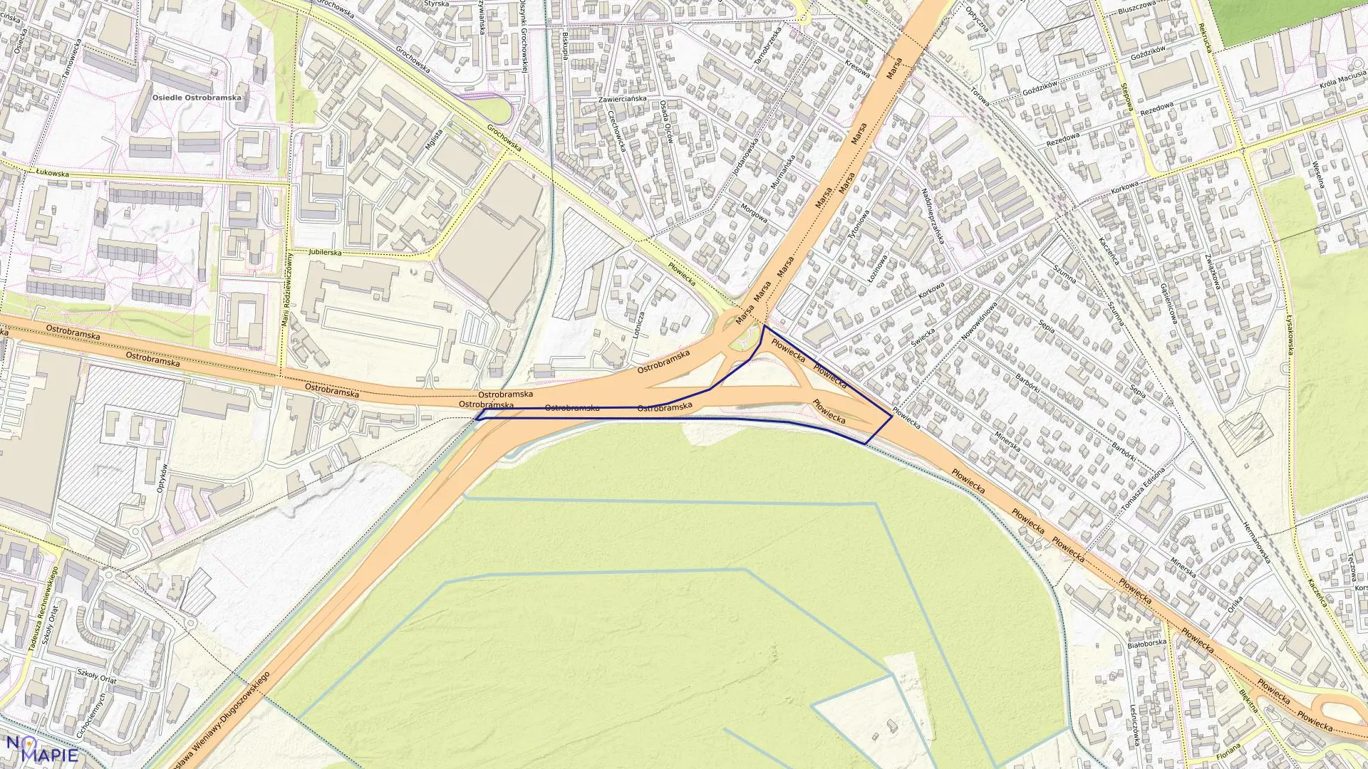 Mapa obrębu 3-07-23 w mieście Warszawa