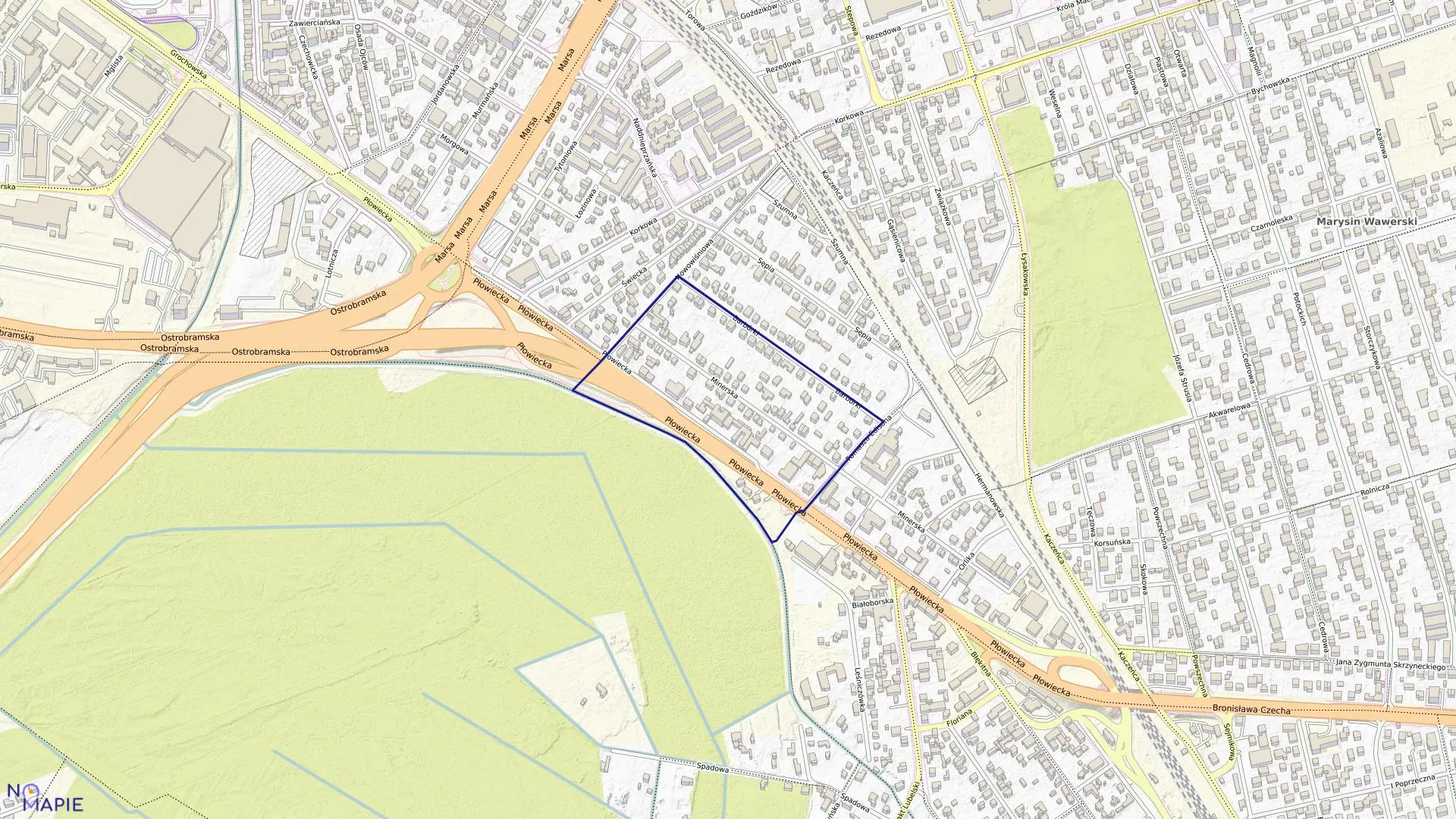 Mapa obrębu 3-07-24 w mieście Warszawa