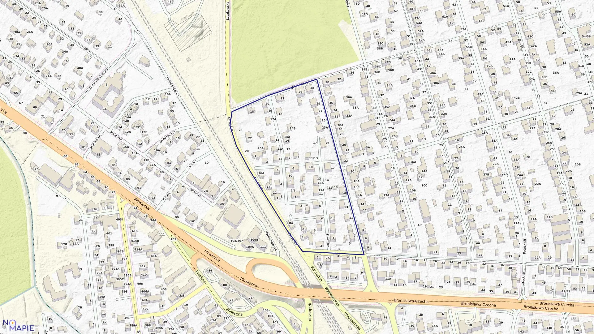 Mapa obrębu 3-07-30 w mieście Warszawa