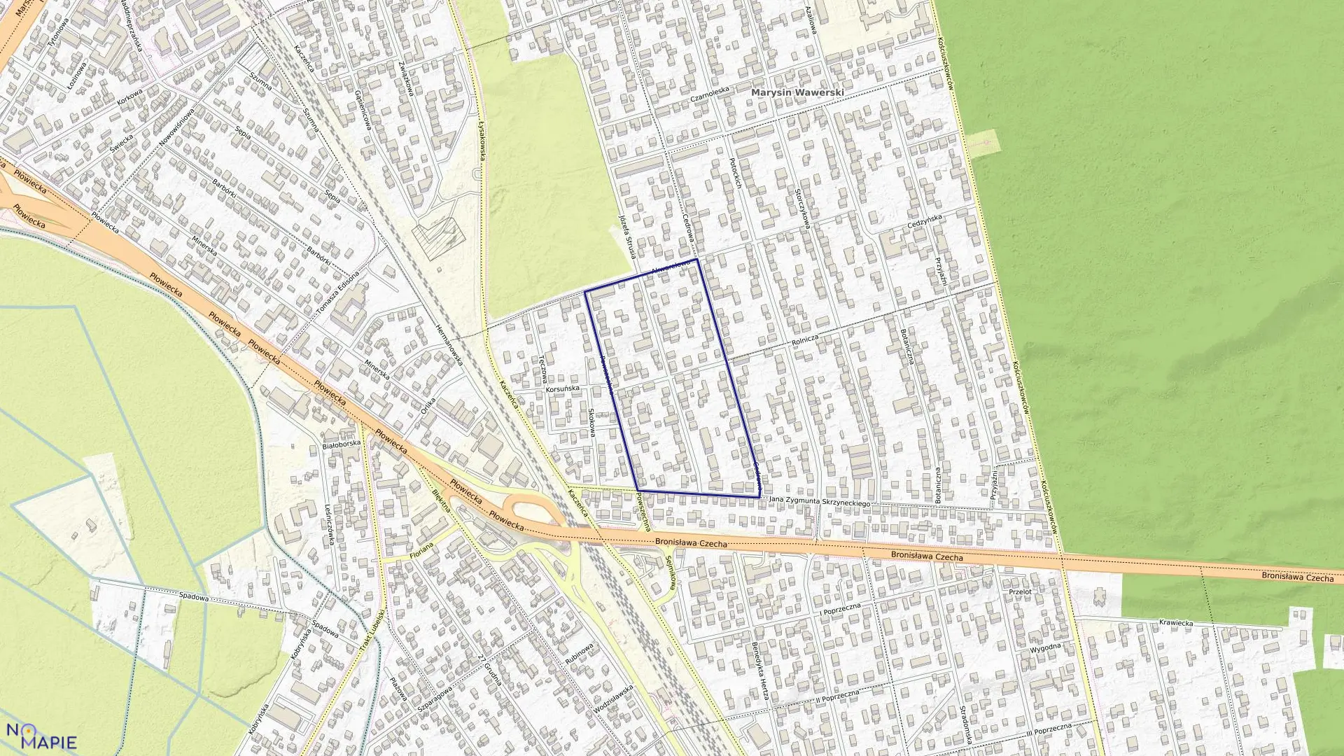 Mapa obrębu 3-07-31 w mieście Warszawa