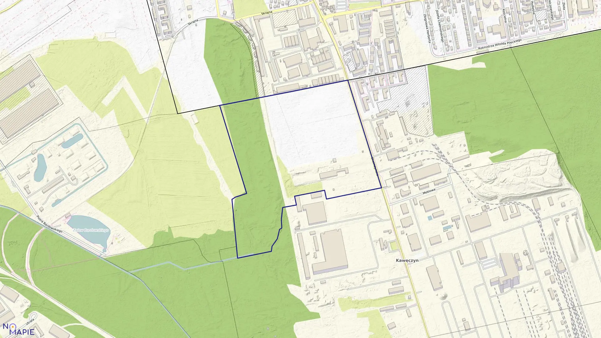 Mapa obrębu 3-08-01 w mieście Warszawa