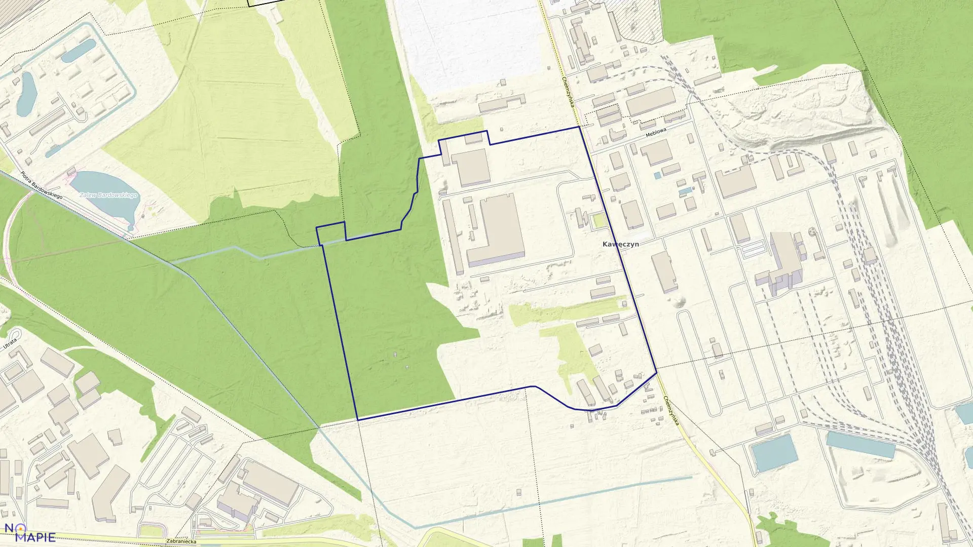 Mapa obrębu 3-08-04 w mieście Warszawa