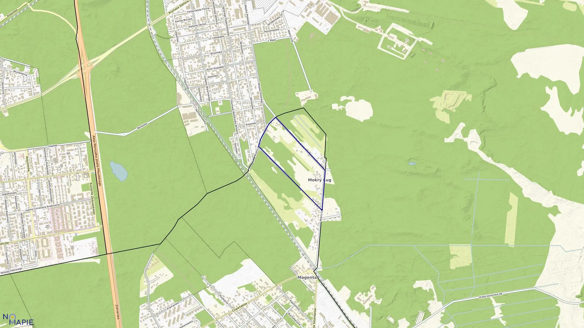 Mapa obrębu 3-09-02 w mieście Warszawa