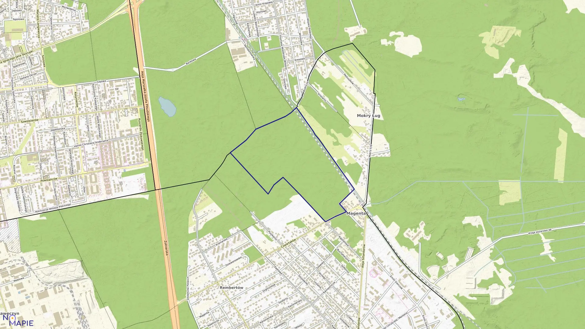 Mapa obrębu 3-09-03 w mieście Warszawa