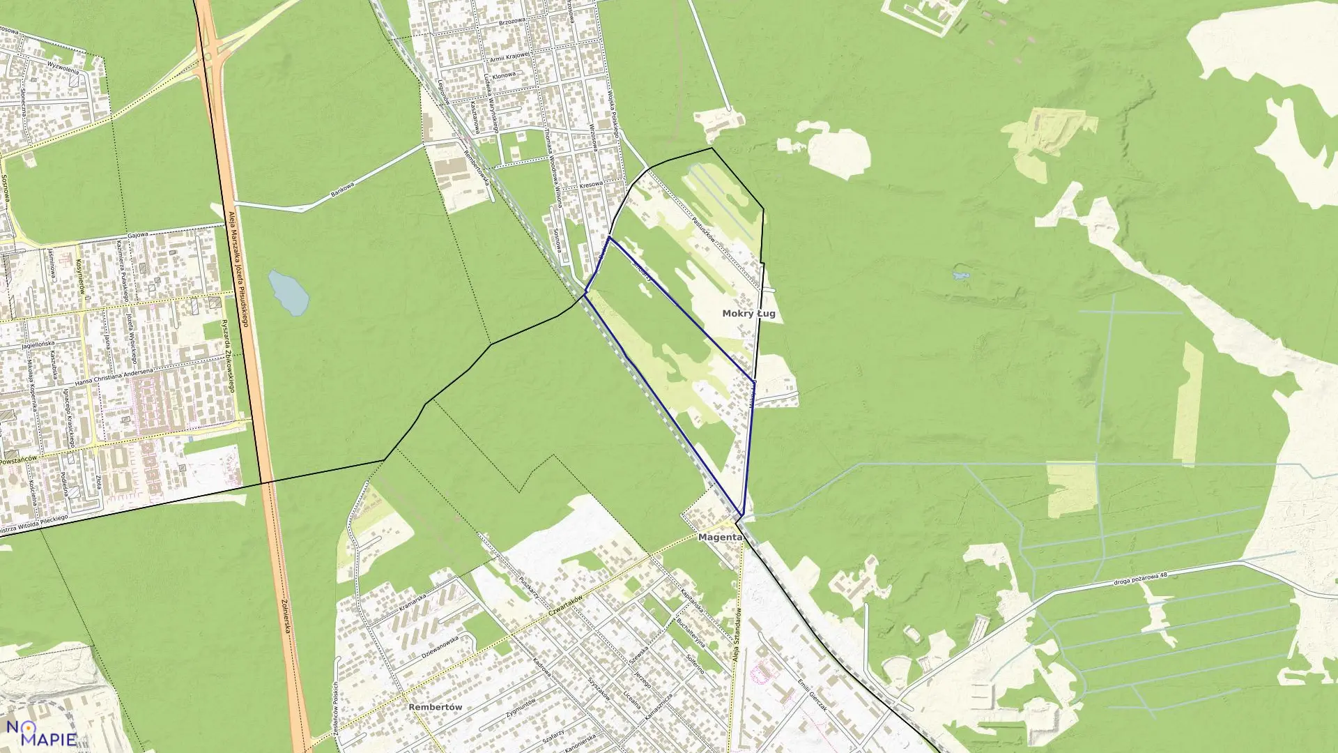 Mapa obrębu 3-09-04 w mieście Warszawa