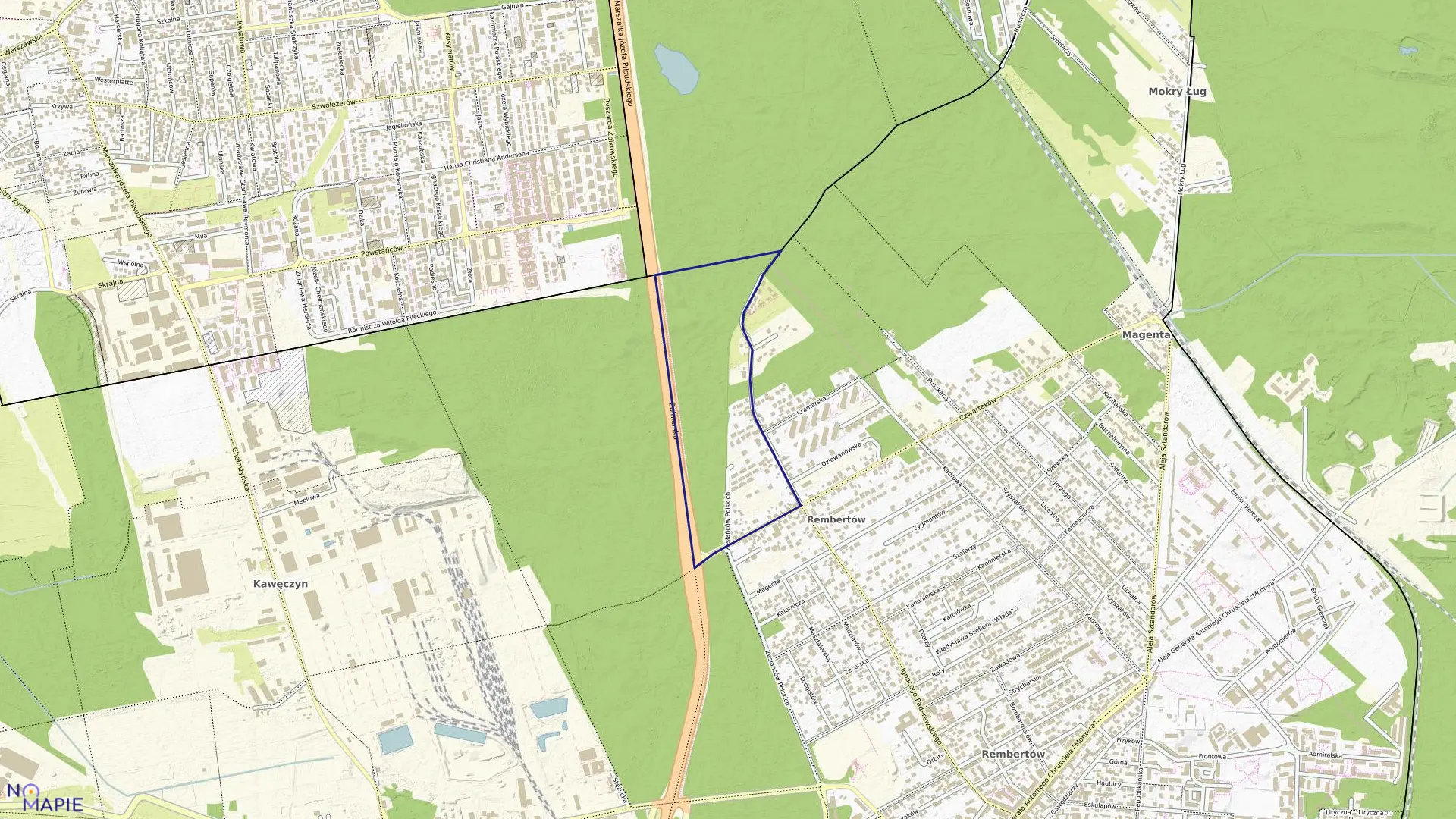 Mapa obrębu 3-09-05 w mieście Warszawa