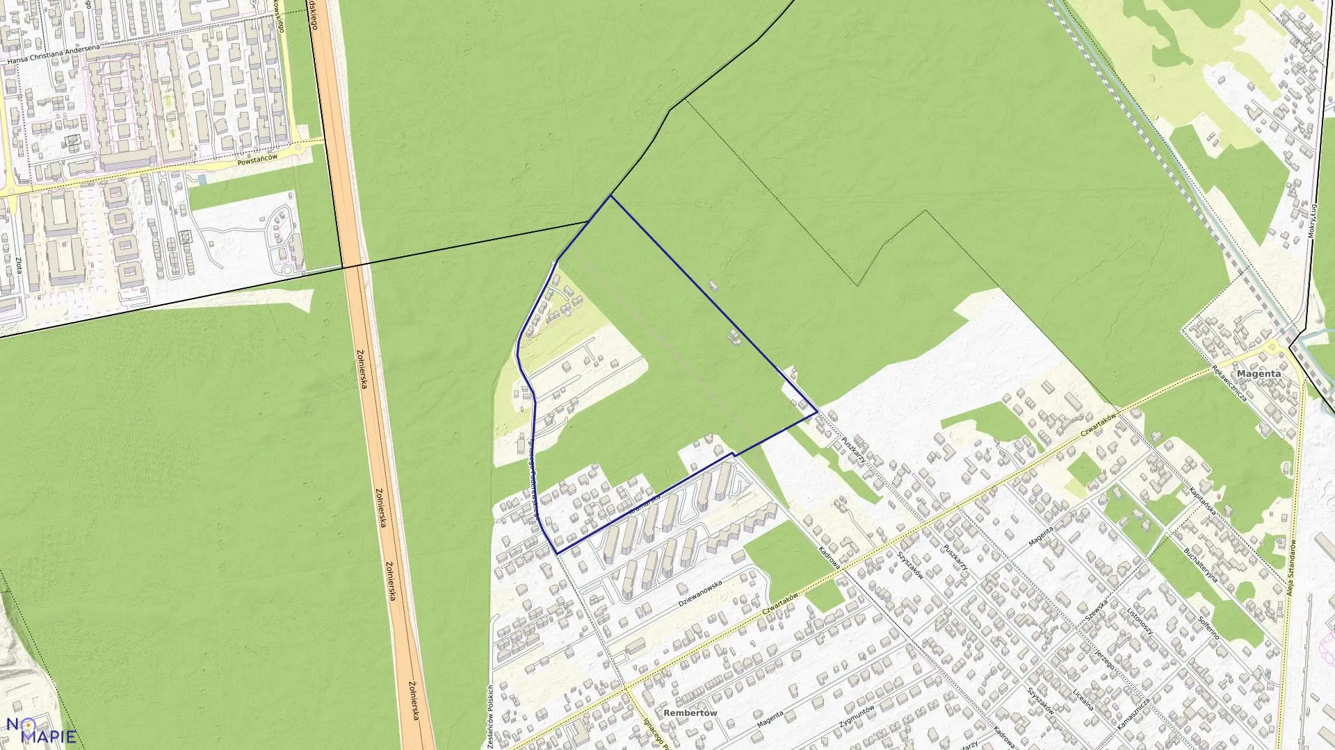 Mapa obrębu 3-09-06 w mieście Warszawa