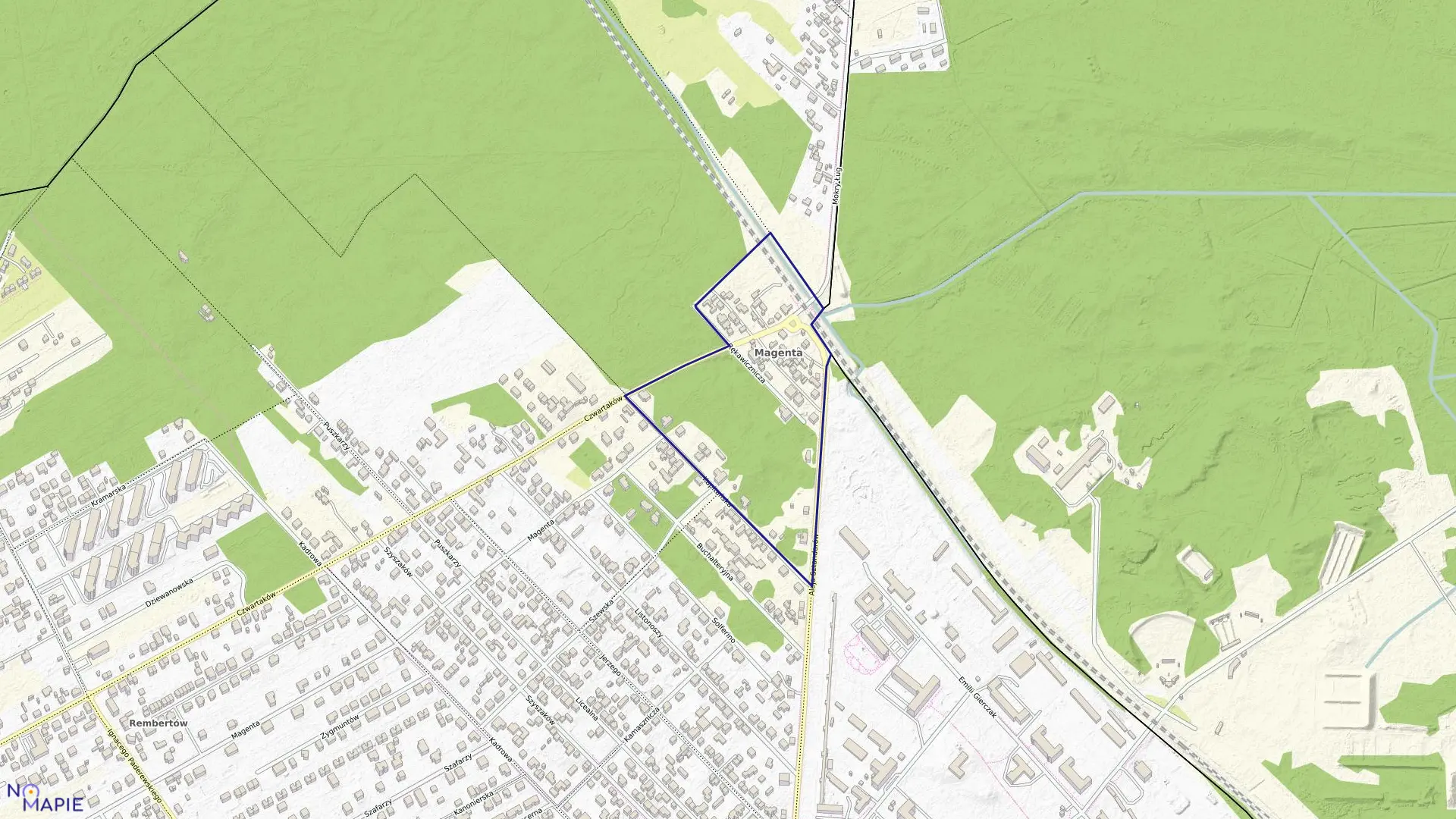 Mapa obrębu 3-09-09 w mieście Warszawa