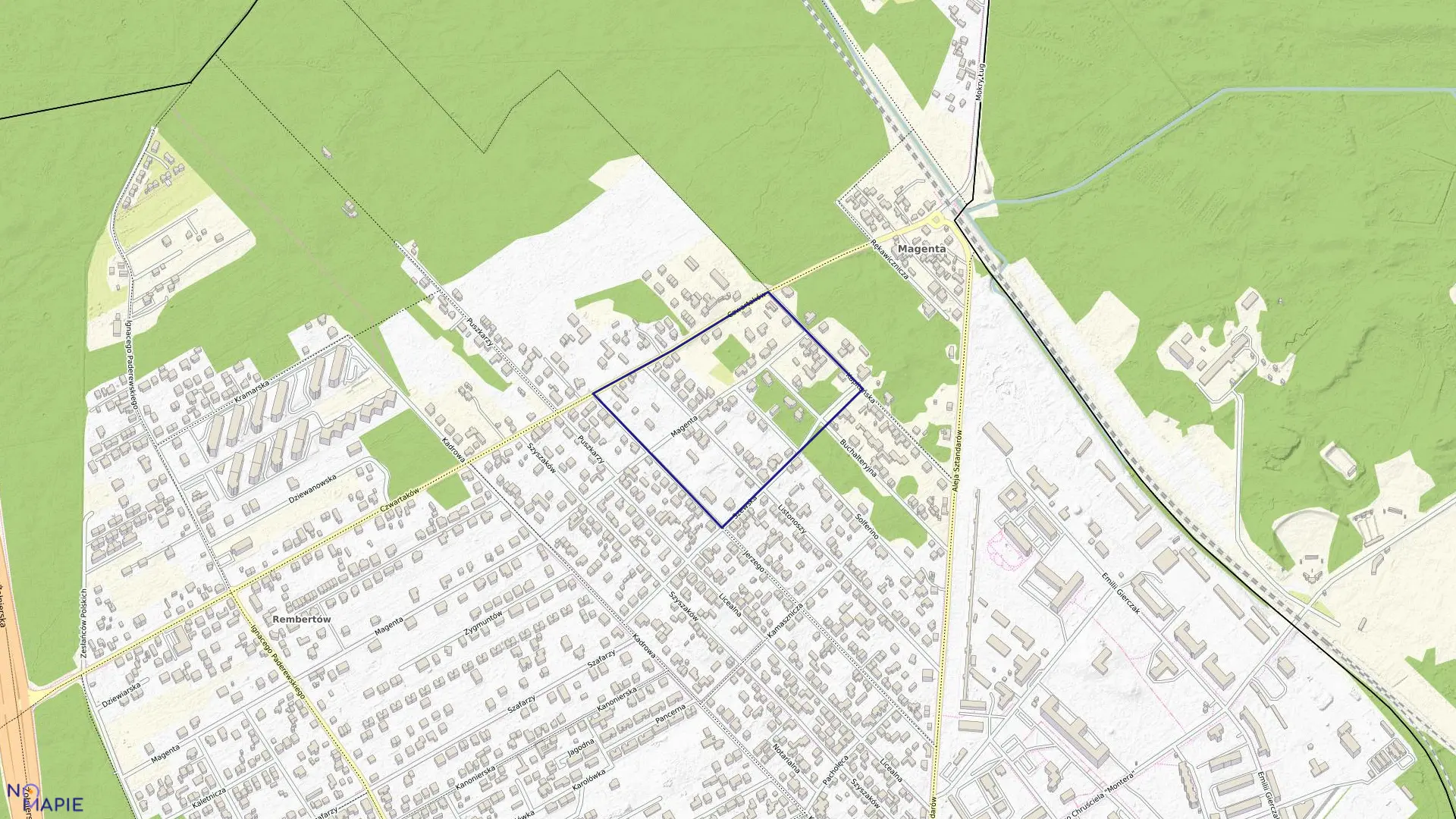 Mapa obrębu 3-09-10 w mieście Warszawa