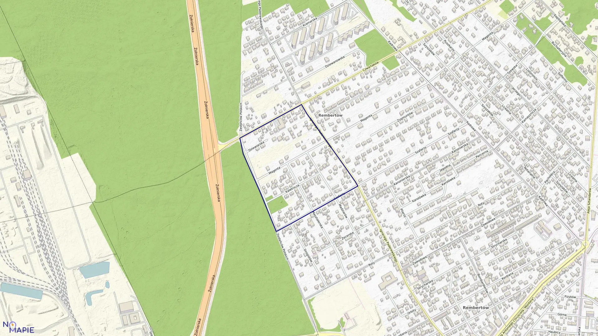 Mapa obrębu 3-09-11 w mieście Warszawa