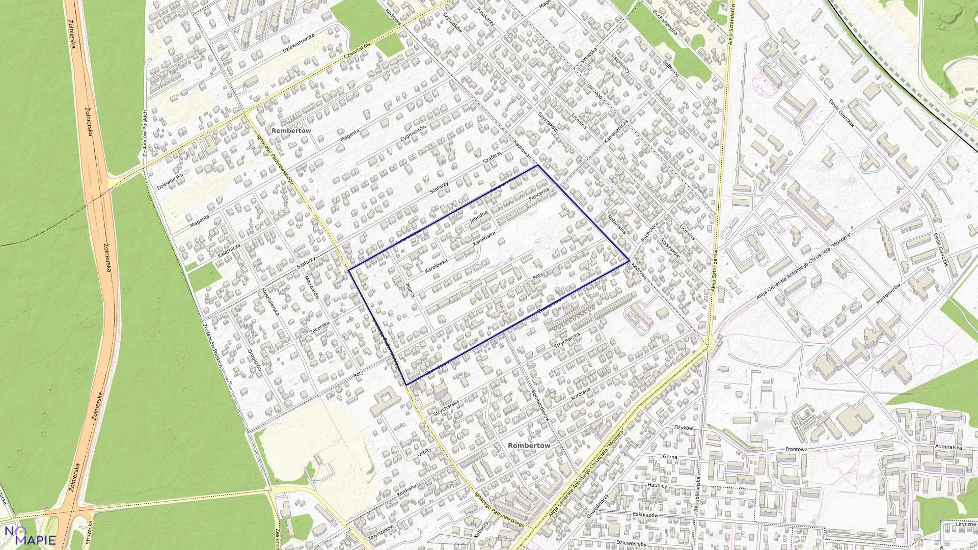 Mapa obrębu 3-09-17 w mieście Warszawa